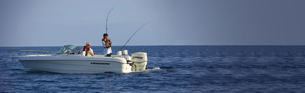 Father and son in Surf City on Topsail Boat Rental 19 Foot Dual Console Triumph Boat